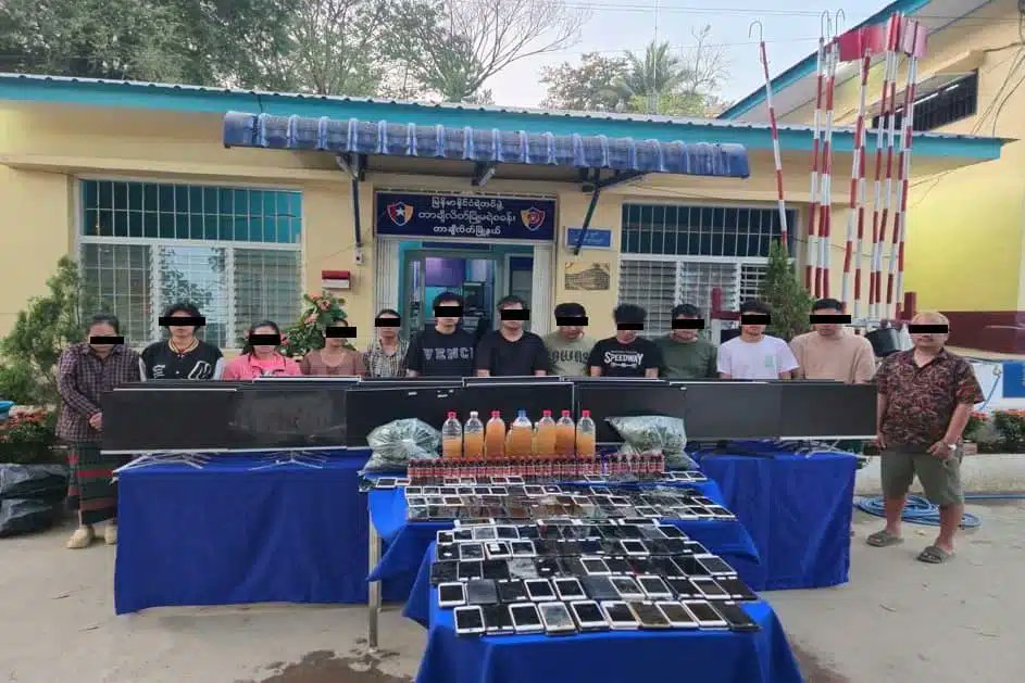 ThaigerNews's tweet photo. Myanmar's crackdown on illegal online gambling nets 29 arrests, seizing a trove of tech and drugs. With Thai authorities cutting electricity and internet to suspected scam hubs, how will this impact cross-border crime dynamics? #Myanmar #Thailand #CrimeBusting https://t.co/rEyATfB3WO