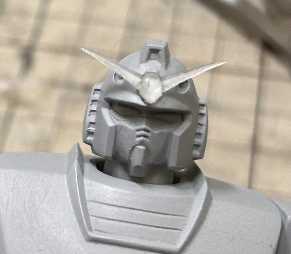 t993139's tweet photo. 紛失していた1/144Ｇアーマ付属ガンダムのアンテナをデータから造形して作った。 https://t.co/cTvBIuMMaG