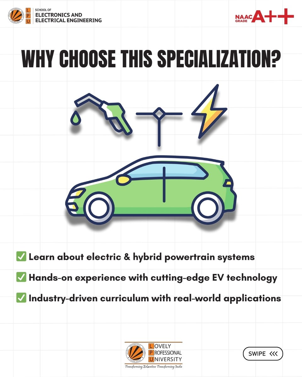 LPU_EEE's tweet image. 🚗⚡ Drive into the future with Hybrid Electric Vehicles at LPU!
Learn cutting-edge EV technology and Hands-on experience with real-world applications
Join us in revolutionizing mobility! 🌍💡

#HybridElectricVehicles #EVTechnology #FutureOfMobility #LPU @lpuuniversity