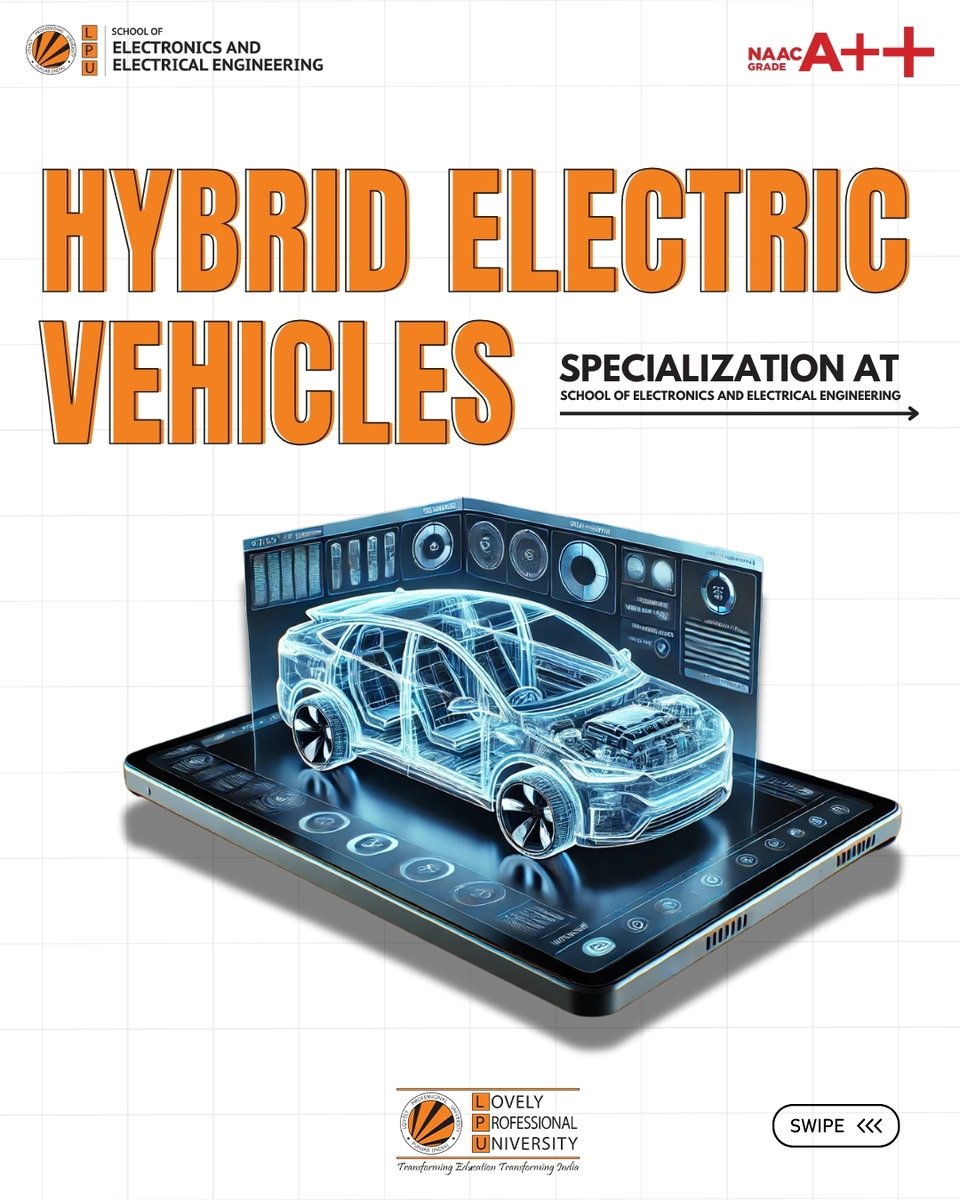 LPU_EEE's tweet image. 🚗⚡ Drive into the future with Hybrid Electric Vehicles at LPU!
Learn cutting-edge EV technology and Hands-on experience with real-world applications
Join us in revolutionizing mobility! 🌍💡

#HybridElectricVehicles #EVTechnology #FutureOfMobility #LPU @lpuuniversity