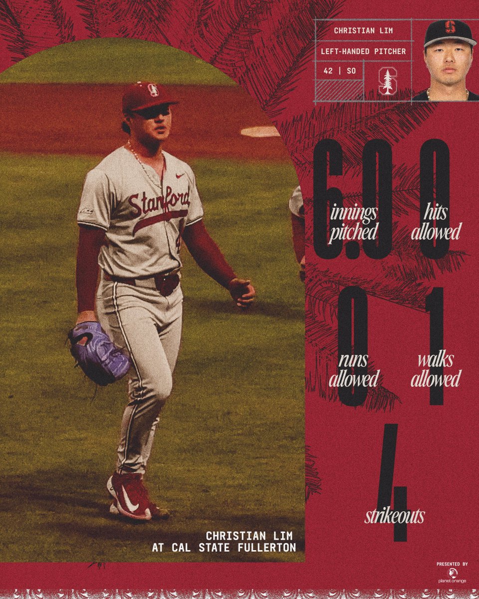 Dominant effort from <a href="/cee25el/">Christian Lim</a> tonight!

The left-hander tossed six hitless innings before turning the ball over to the Cardinal bullpen.

#GoStanford