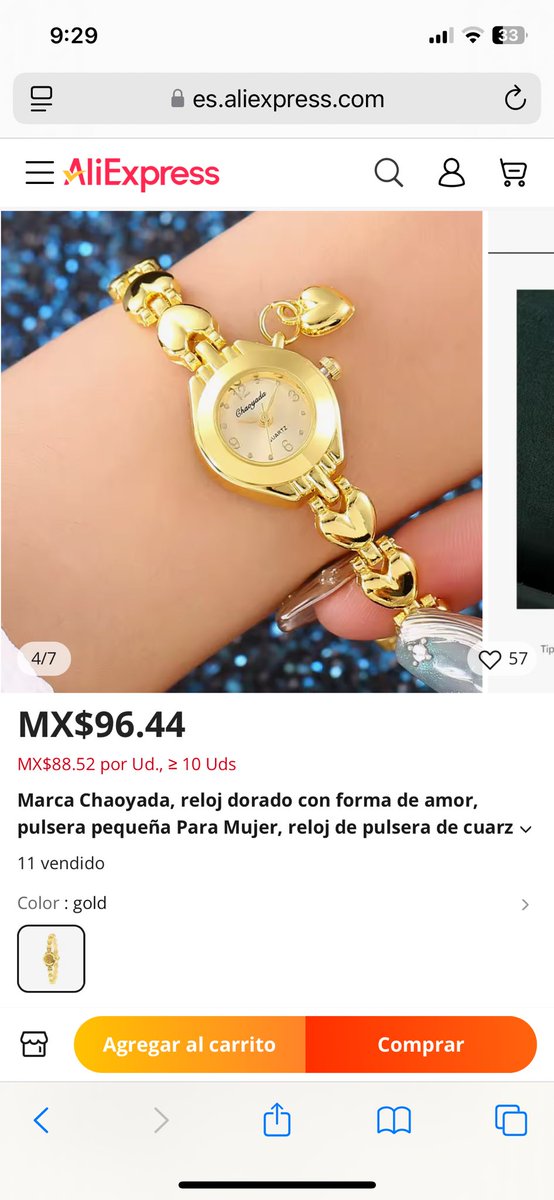 EsmeMelru's tweet photo. Total que hoy vi un post en donde seguían publicando el reloj, lo cual se me hizo raro porque pensé que era pieza única, busqué en internet la marca que aparece y dice que es de temu, solo encontré en color dorado pero el precio está en $100, fui estafada, que decepcion https://t.co/oO478YDaCg