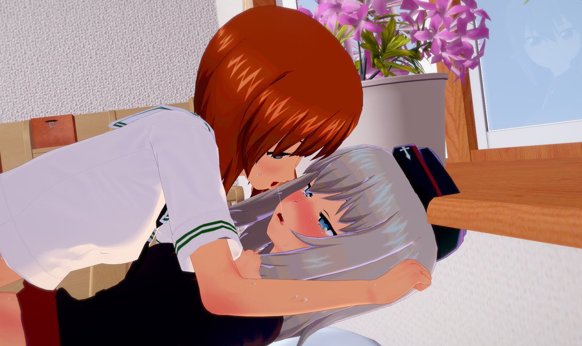 逸見エリカ ,西住まほ 「エリカさんがすーぐ怒るから今日はわからせる 」|くまのこ㌠のイラスト