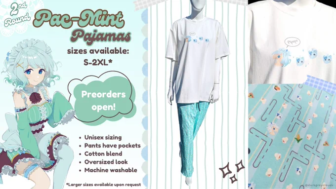 If you missed the #MintFantome pajama preorders last year, now's your chance! I've reopened preorders here: https://t.co/DODxlP9Fse. If you already got PJs now you can get a cute eye mask to go with it 👀 
