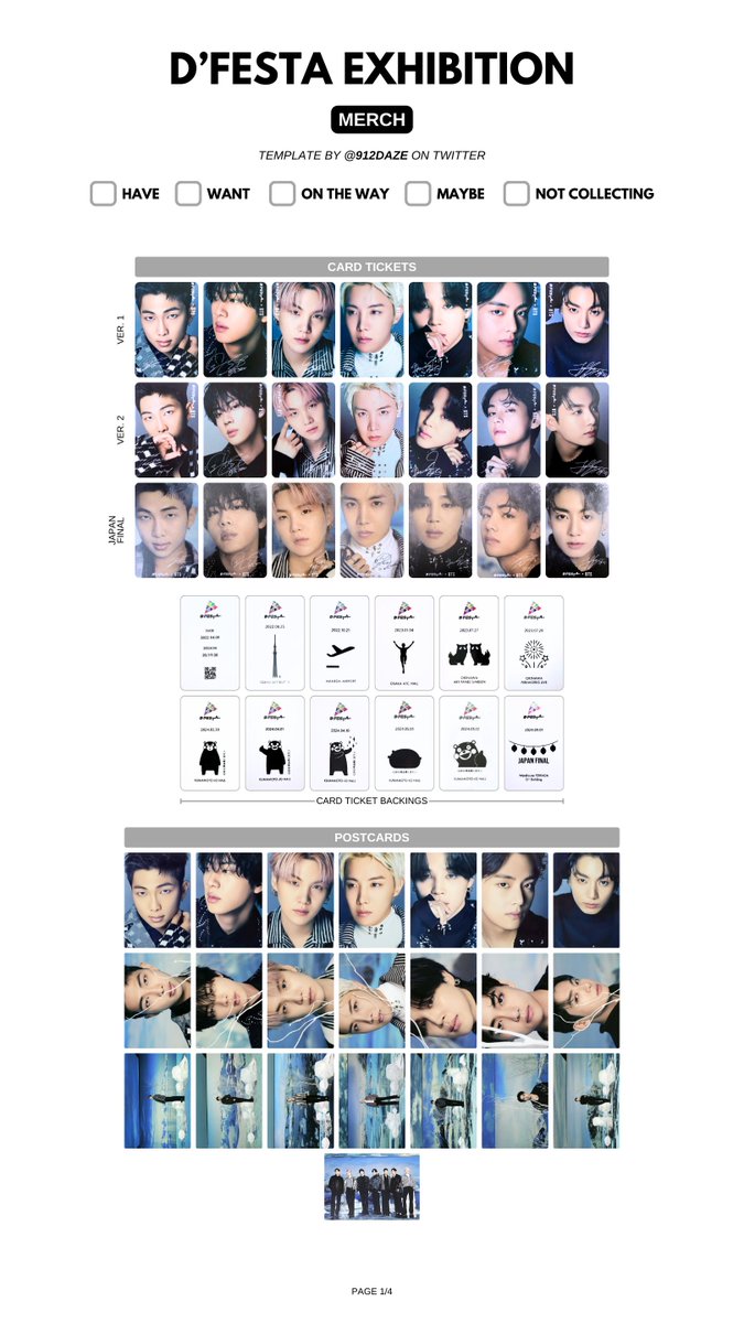 BTS 2018年　D ICON公式トレカ BTS DICON MAGAZINE PHOTOBOOK PC PHOTOCARD WL WISHLIST TEMPLATE