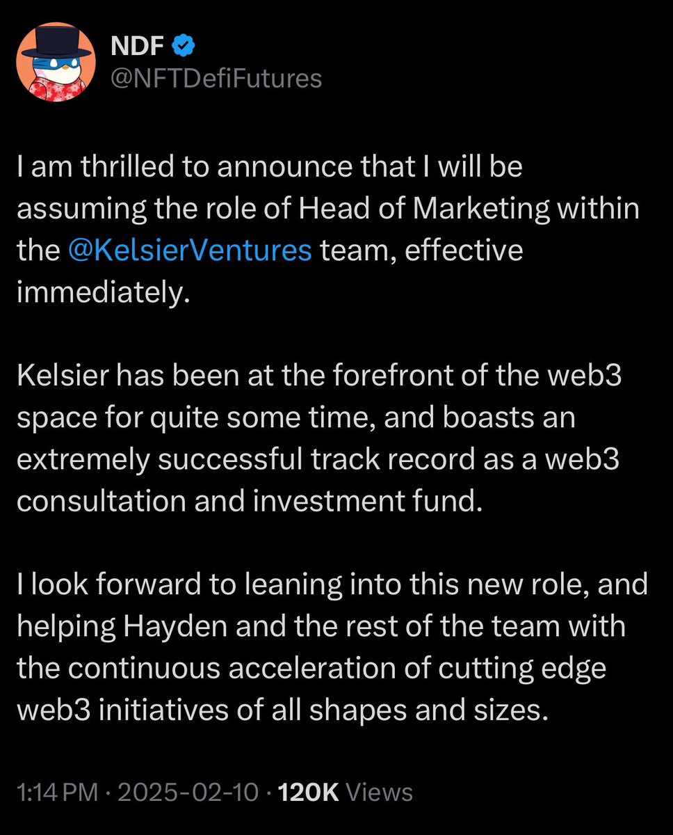 So this explains how advance knowledge of $LIBRA made it to the insider  cabal groups. NDF is a team member of both Kelsier Ventures and Fantom  Troupe. This is the Wall Street