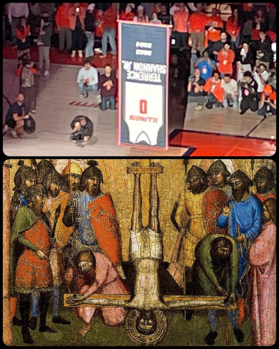 ArtButSports's tweet image. San Pier Maggiore Altarpiece: The Crucifixion of St Peter, by Jacopo di Cione, 1370-71 📸 by J_Fre22 on @Reddit
