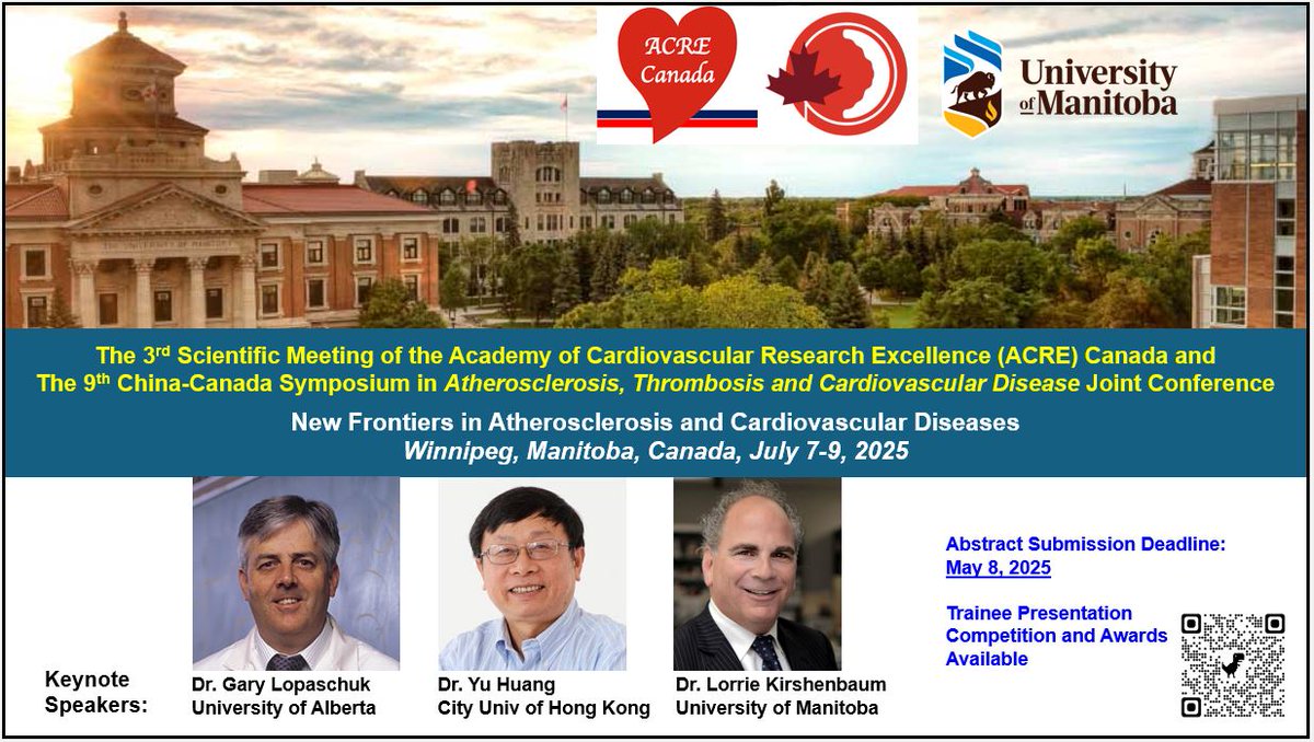 Please mark your calendar for this exciting scientific event on July 07-09, 2025 at the University of Manitoba!