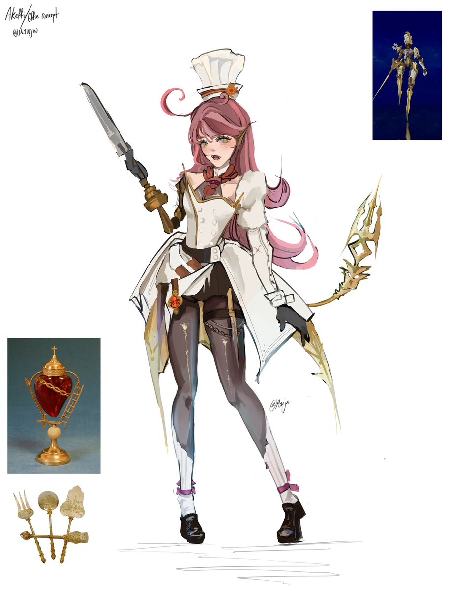 m1njw's tweet photo. Effie / Akkefi concept by me! 🧀🍴

#akkefi #chefgirl #genshinleaks https://t.co/QIEeJvtnCT