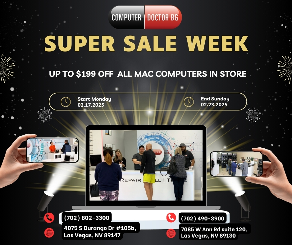 compdocbg's tweet image. 💻 Super Sale Week at Computer Doctor BG! 💻
Save up to $199 OFF all Macs in-store! 🚀 Don’t miss out on these epic deals! #MacDeals #ComputerDoctorBG #TechSavings 🖥️✨facebook.com/share/19vKP83h…