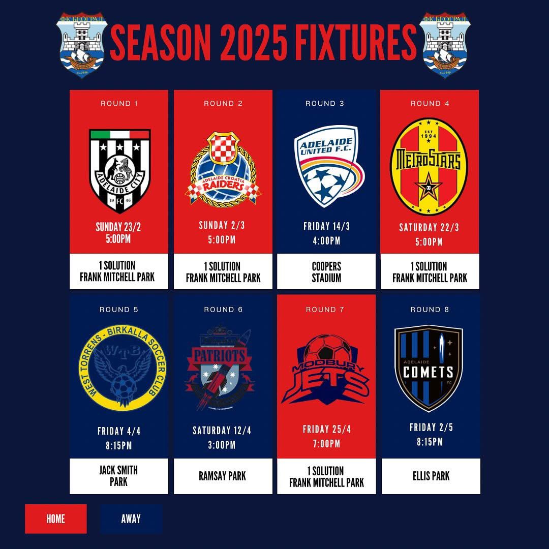 FK_Beograd's tweet photo. Season 2025 is just 7 days away, here are our season fixtures! #nplsa https://t.co/7Sfau4rqVK