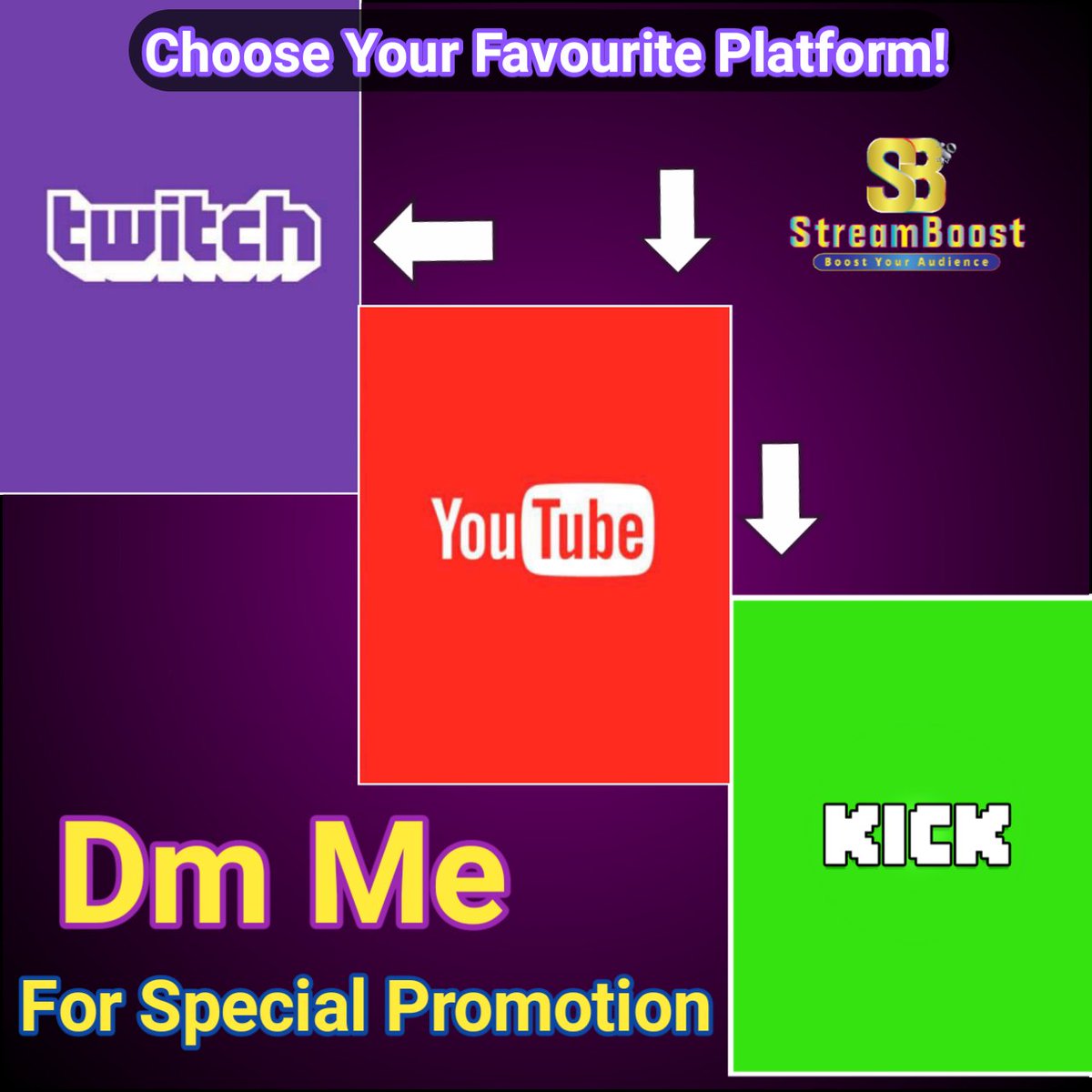 Promotion Time !!  

1. Follow me
2. Let's Grow Together 
3. Like &amp; Repost 
4. Drop your Channel 

[ Twitch, Kick, YouTube ]

🗣️Dm <a href="/StreamBoostSB/">Stream Boost ™</a> for a special promo🟥
