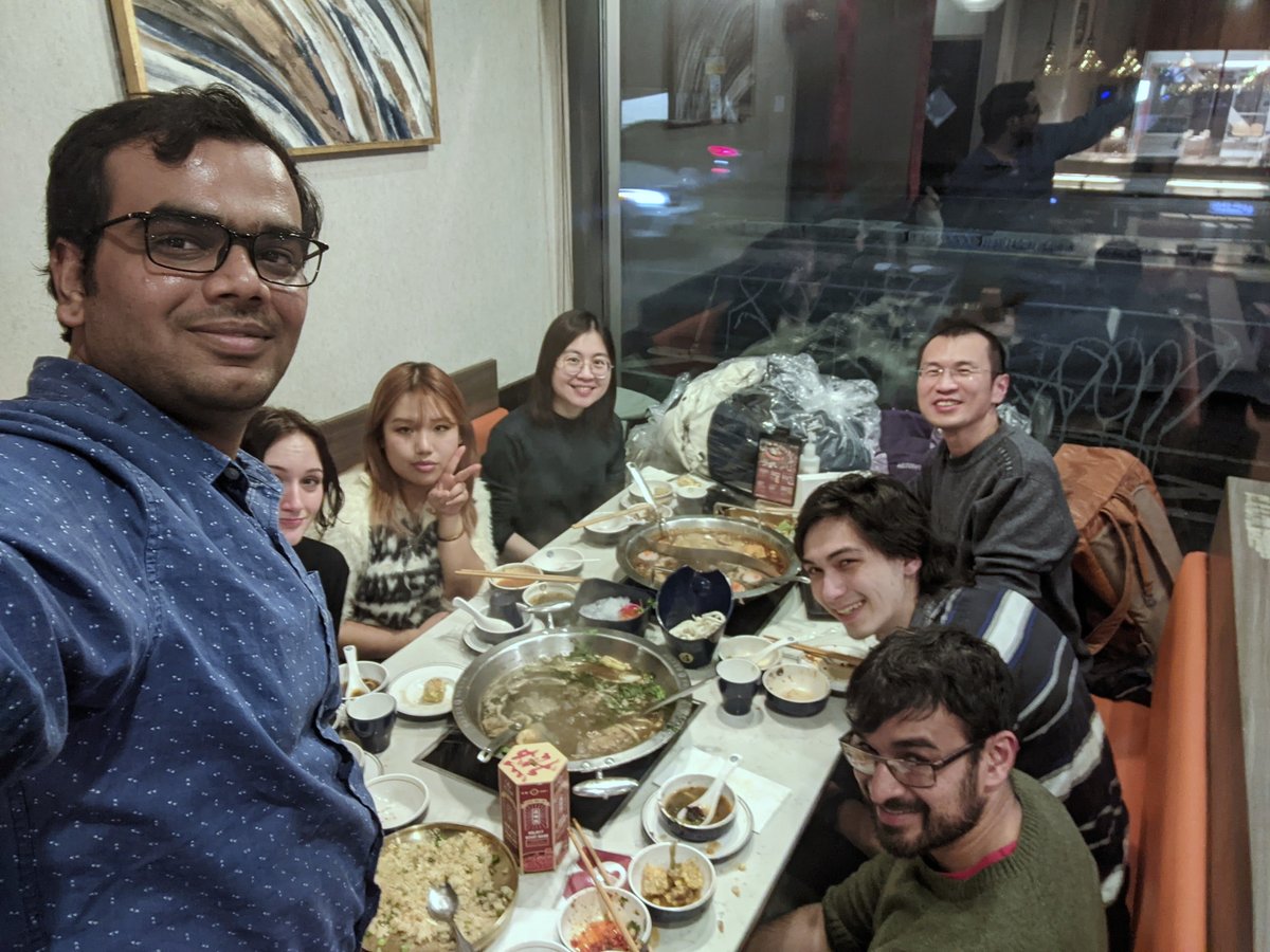 FangQ's tweet image. Hotpot night 🍲 🥘 new group photo 📸 👪, we welcome our two new lab members, Hari - our in-house programmer, and Rose (Yiyi) Liu - our new PhD student.
We are building a great team for further advancing our @NeuroJSON and #MCX_MMC projects, among other new adventures.