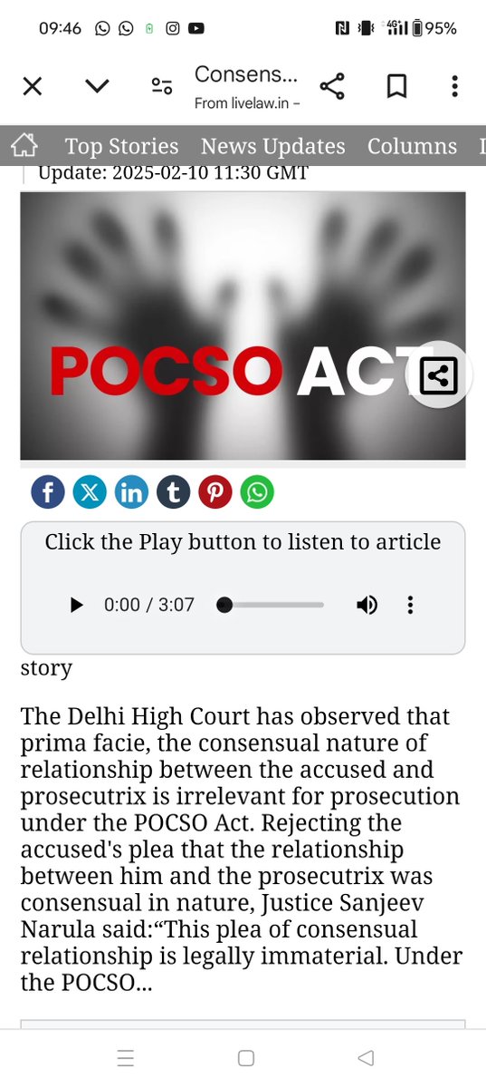 PunjVirendra's tweet image. @jyotiTpandey05 @DeepikaBhardwaj @MsnLegalStudies 
@SachdevaAmita 
#MyMission
स्कूलों में #Legal_Studies_लाजमी
संस्कार
कल कोई लड़का #false_rape या 498A type cases में फंसा दिया 
कह कर #suicide न करे
Consensual Nature Of Relationship Irrelevant For Prosecution Under POCSO Act