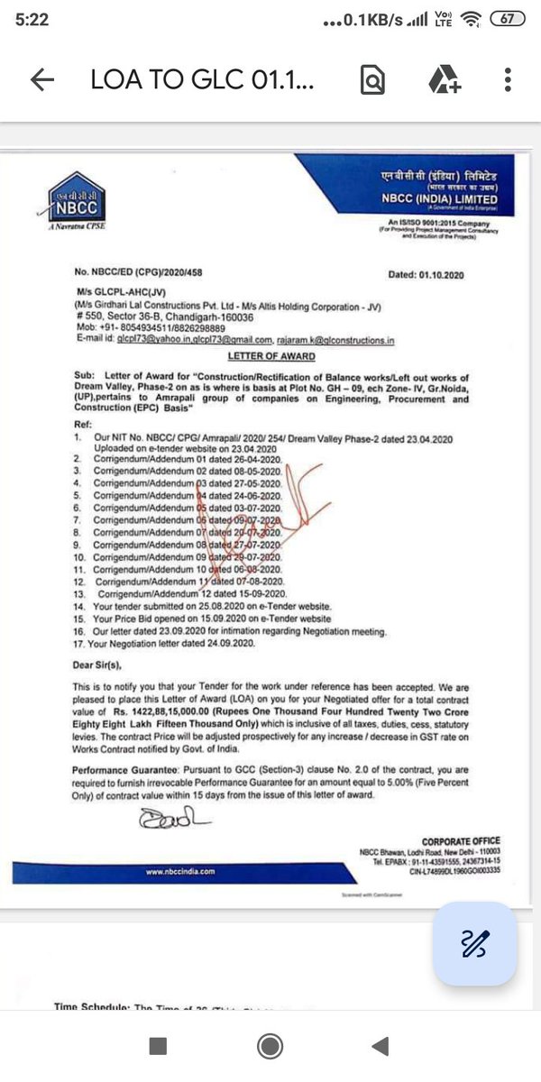 AmarDee31737974's tweet photo. @OfficialNBCC 
Sir, Letter of Award No. NBCC/ED(CPG) /2020/458 Dated01.10.2020 ko Issue kiya gaya hi to GLCPL-AHC (JV)for Bal. construction work in Amrapali dream valley-2 completed time schedule 36 months, today 4 year 4 month not possession under phase9(A1 to A-5 &amp; C6 to C-10) https://t.co/39Q159qGgX