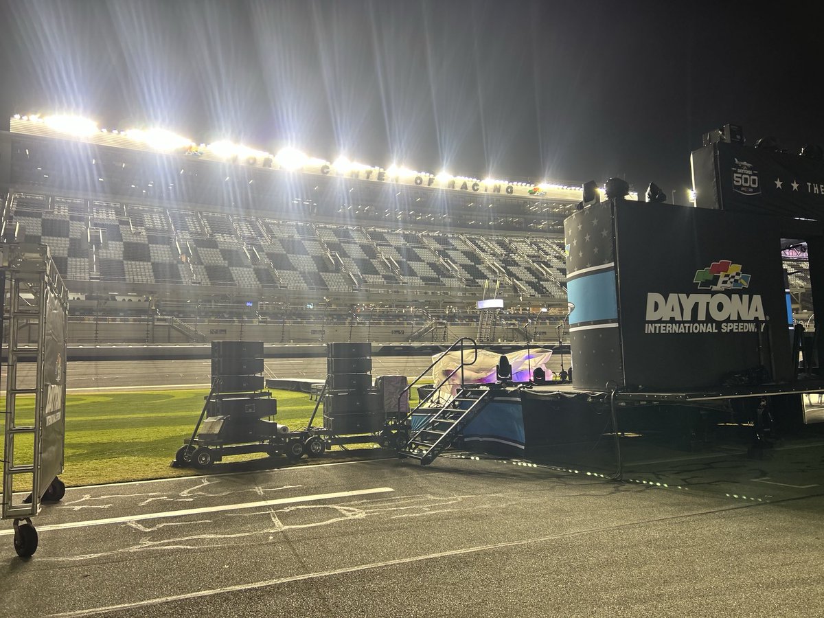 Tomorrow, we won’t need the lights. This place will be electric on its on. #daytona500