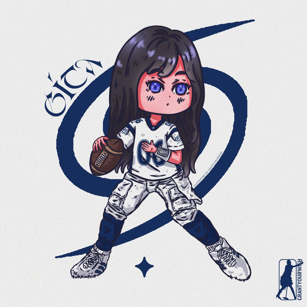 robbyizza14's tweet photo. @A_GitaJKT48 As a Quarterback🏈
Artwork yg sama dengan yg diunggah sebelumnya,but ini versi mengenakan @gitroops merch🥶
#GitArt #JeketianArtwork #ENIGMA https://t.co/SnXWHsIA4J