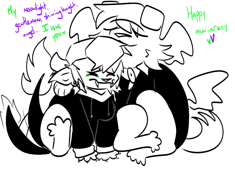 Happy anniversary <a href="/CelestinoCarra7/">Blacknight18</a>  

💚💜