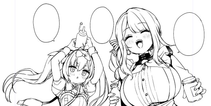 たのしそうなエマさんとココアたむ 