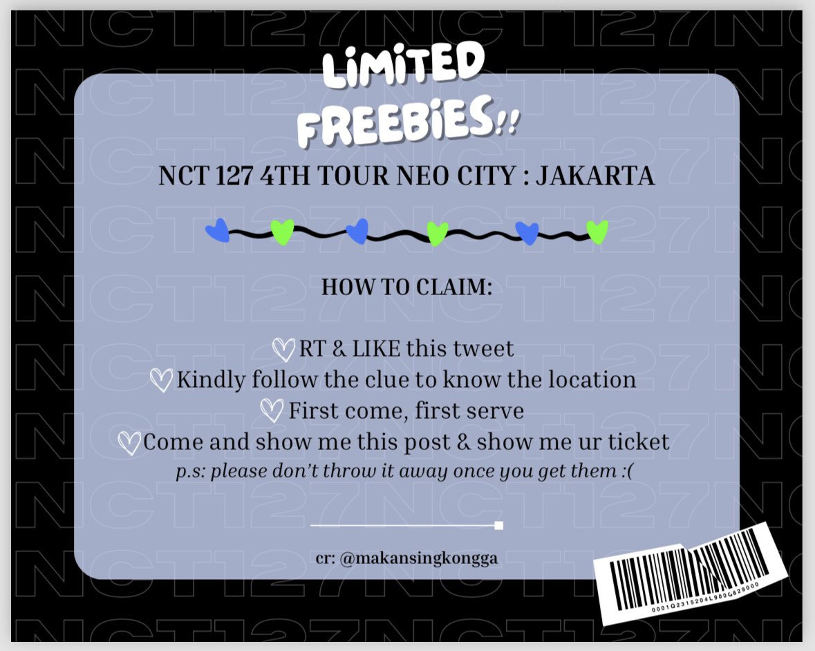 hiii guys, aku ada freebies utk yg nonton hari ini ada yg mau kaah? 🥹🥹

- parfum, permen/coklat dan tissue 

nanti aku infoin posisi aku lewat thread ini yaaa 🤍
