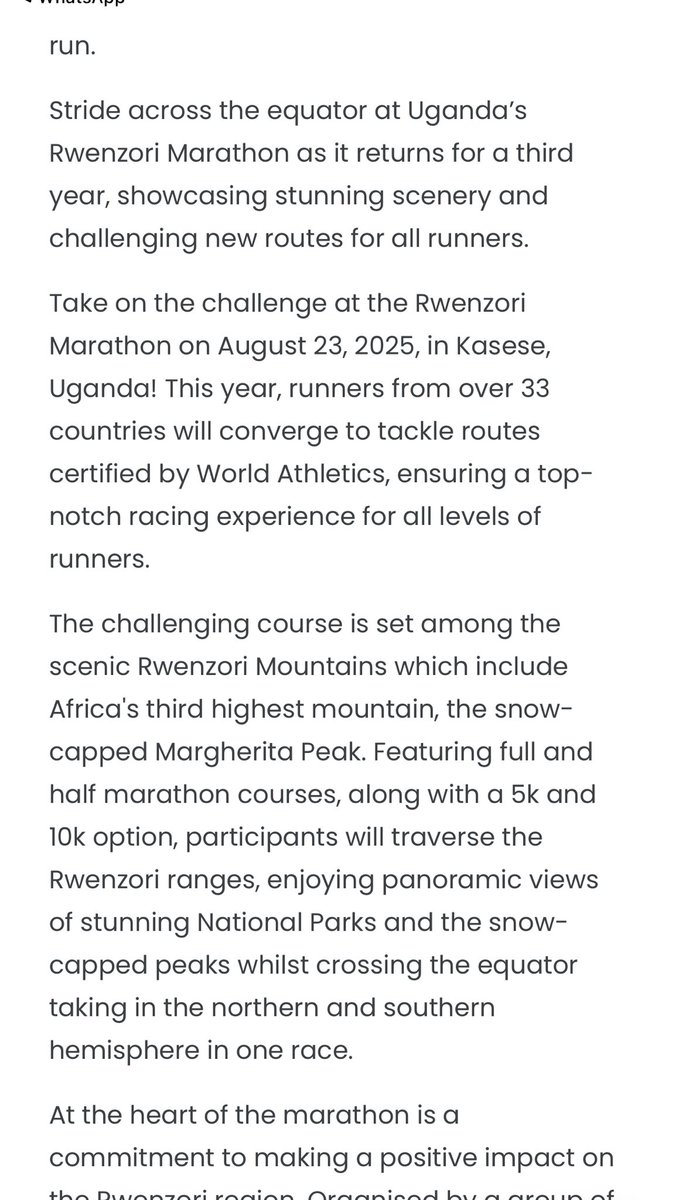Amos Wekesa (@wekesa_amos) on Twitter photo The ultimate human race Comdrade South Africa, put <a href="/RwenzoriMarathn/">Tusker Lite Rwenzori Marathon</a> 2025 in the newsletter this week 11 Feb!
This news letter goes to over 50k runners around the world.
Kasese, are you ready? The ultimate human race Comdrade South Africa, put <a href="/RwenzoriMarathn/">Tusker Lite Rwenzori Marathon</a> 2025 in the newsletter this week 11 Feb!
This news letter goes to over 50k runners around the world.
Kasese, are you ready?