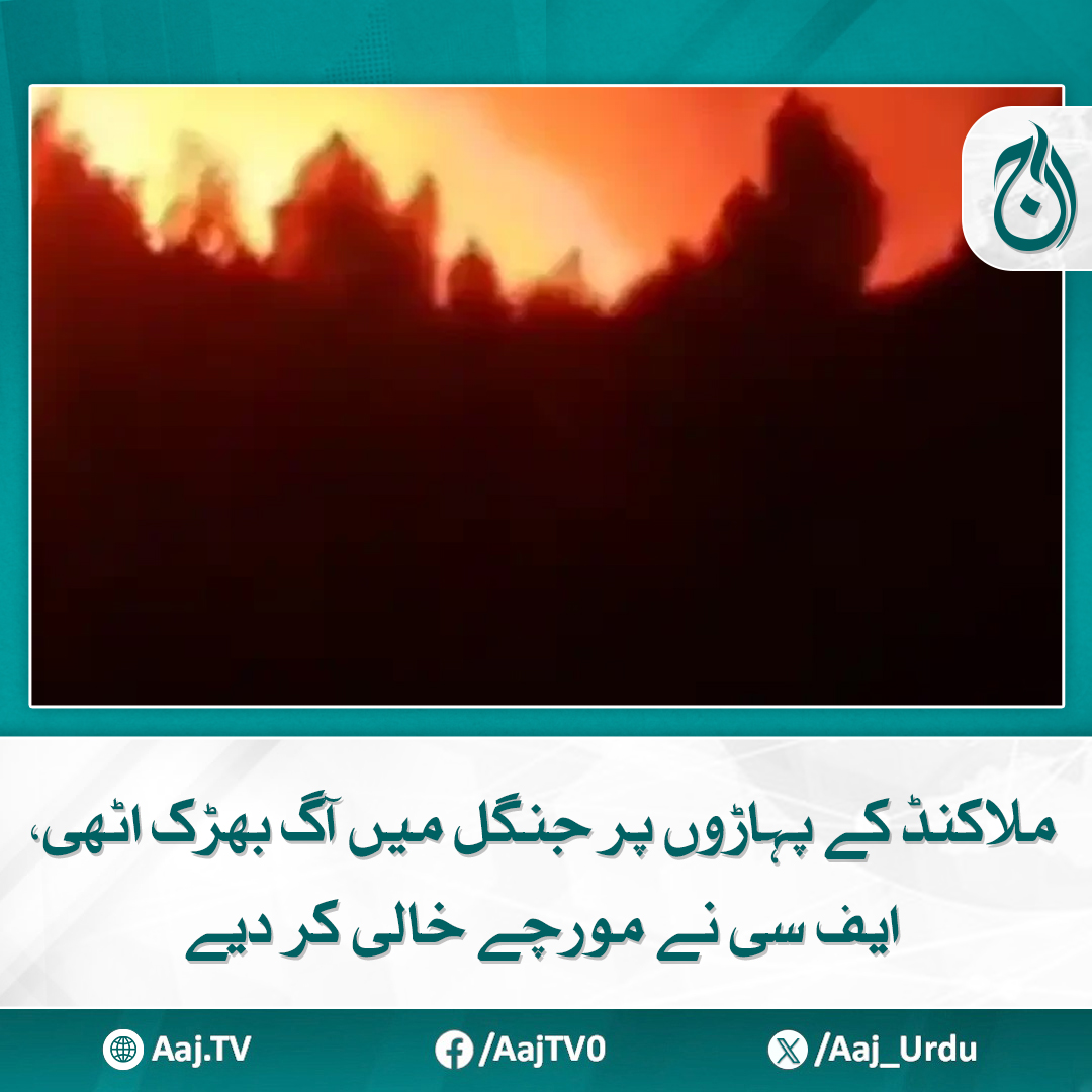 Aaj_Urdu's tweet photo. آگ نے جنگل کے وسیع رقبے کو لپیٹ میں لے لیا
مزید پڑھیے: https://t.co/nC78zzYrj0
#AajNews #Malakand #forest #FireCaught https://t.co/fg5M0F8E1h