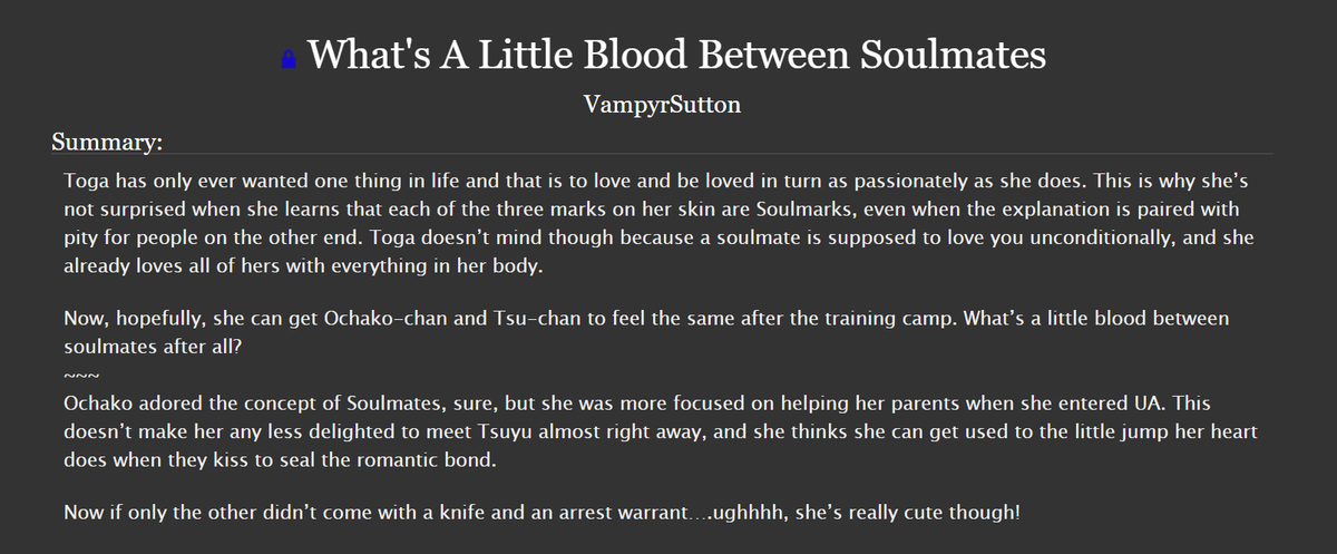 It is Timeeeee! Time to post for <a href="/2GetherByFate/">Together By Fates: a Soulmates Bang</a>! Beta'd by <a href="/ojaywayo/">Jay</a> with art later by Actaeon it is time for TogaChaco to shine! 

🔗 Below Chapters 1 &amp; 2 are up now!
