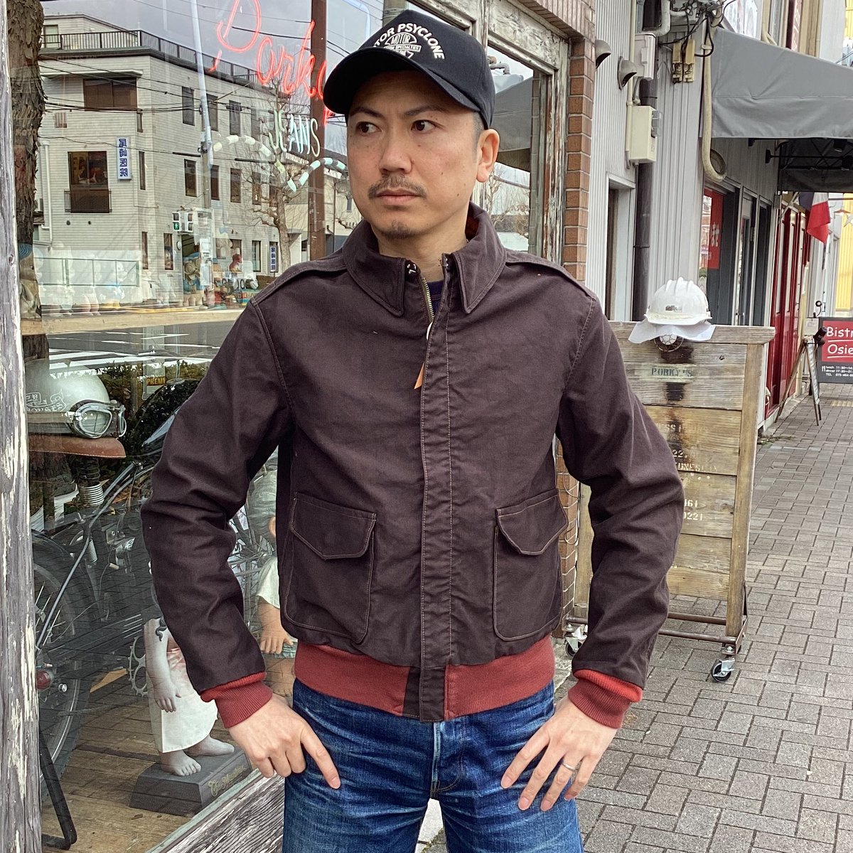 60s 70s ヴィンテージ ベロア 別珍 スモーキングジャケット ボルドー 入荷情報！ Colimbo「Aberdeen Aero Jacket“Jungle Cloth A-2 Type