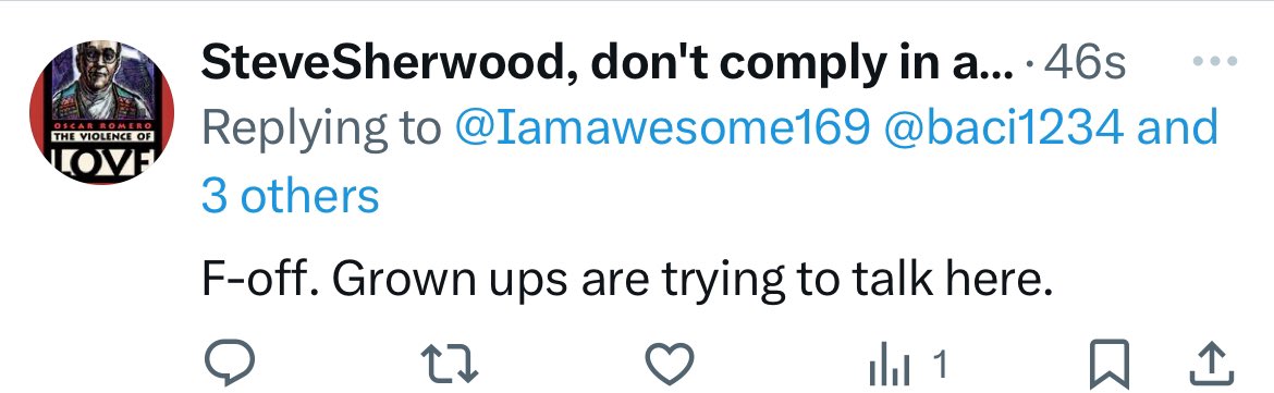 Steve snipes then blocks. Typical.