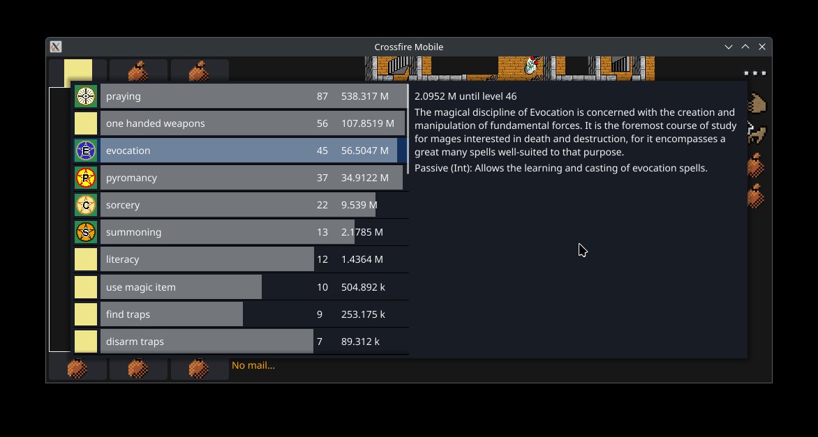 Crossfire Mobile skills list with progress bars implemented. Now being  done are all the missing skill icons so those pesky tan boxes can go away.