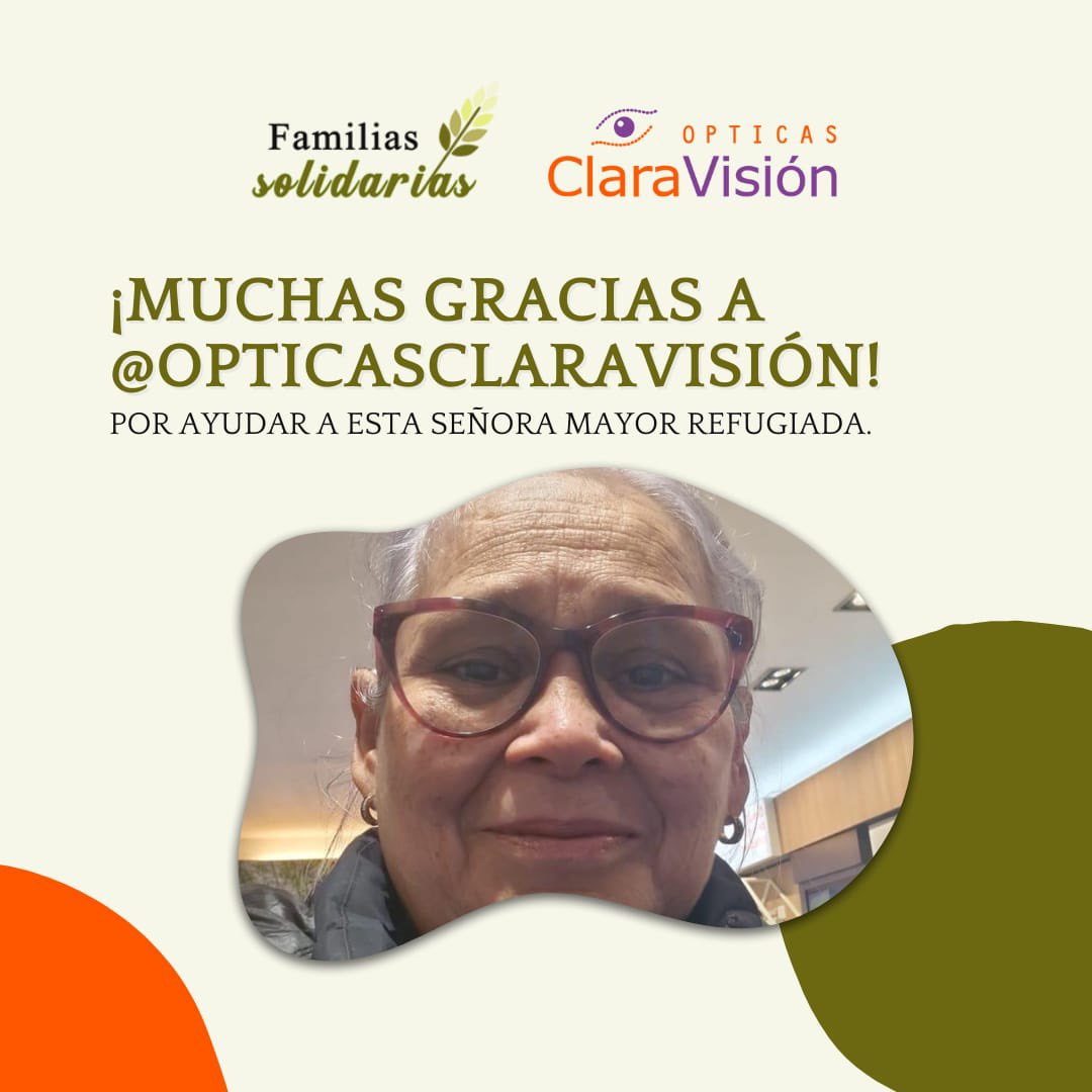 Familias solidarias (@familias_solida) on Twitter photo Gracias por su ayuda a <a href="/Opt_ClaraVision/">Ópticas ClaraVisión</a> para una señora mayor refugiada #familiassolidarias #refugiados #migrantes Gracias por su ayuda a <a href="/Opt_ClaraVision/">Ópticas ClaraVisión</a> para una señora mayor refugiada #familiassolidarias #refugiados #migrantes