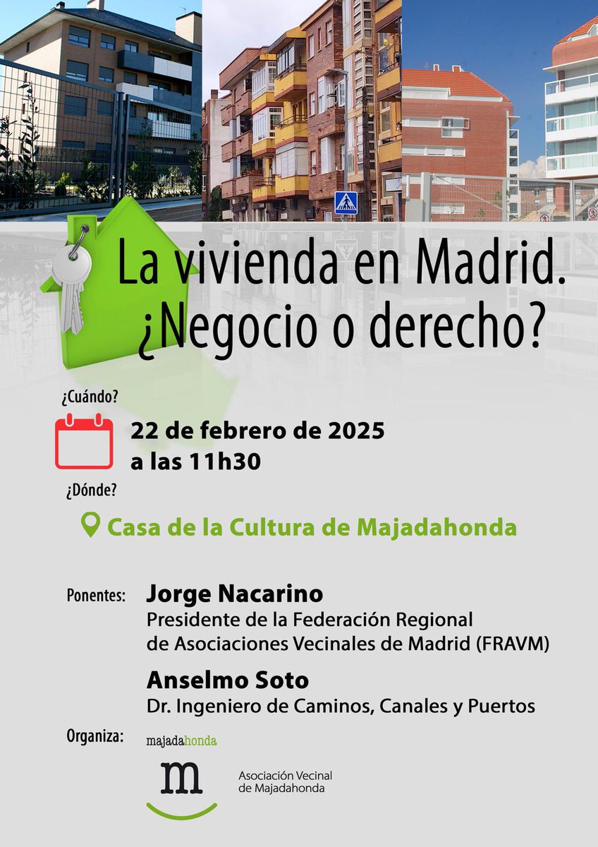 No os perdais el debate del próximo sábado sobre vivienda, el principal problema a día de hoy en nuestro país.