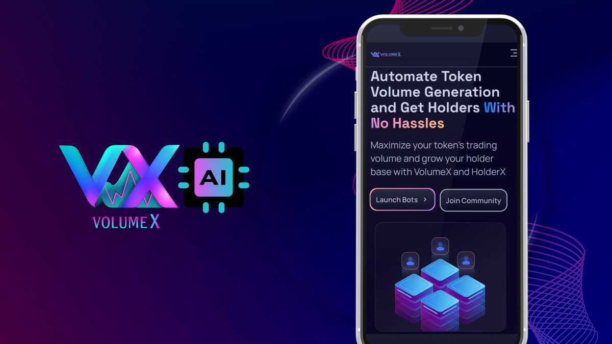 VolumexAI's tweet photo. The Solution: VolumeX - Decentralized Growth Automation

VolumeX offers a solution through a suite of automated bots that operate directly on the Solana blockchain. Our tools empower you to:

*Strategically Increase Volume
*Make New Holders
*Focus on Innovation https://t.co/2OUAbFfZon