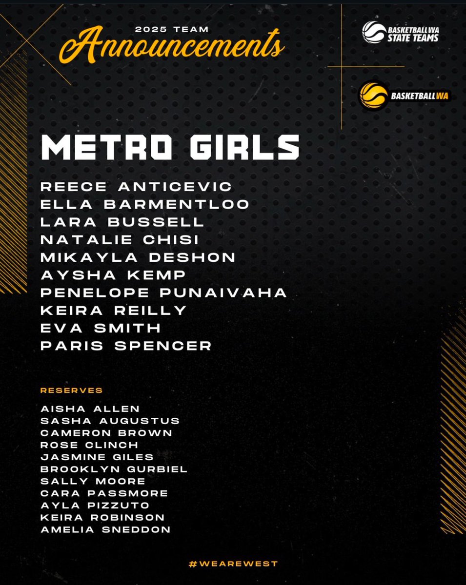Natalie Chisi (@nataliechisi) on Twitter photo Super Grateful to be selected to play for Western Australia Metro at the U18 Australian National Championships in April
<a href="/jordanemullan/">Jordan Mullan</a> <a href="/CoachEdSummers/">Ed Summers</a> <a href="/CoachSepo/">Coach.Sepo</a> Super Grateful to be selected to play for Western Australia Metro at the U18 Australian National Championships in April
<a href="/jordanemullan/">Jordan Mullan</a> <a href="/CoachEdSummers/">Ed Summers</a> <a href="/CoachSepo/">Coach.Sepo</a>