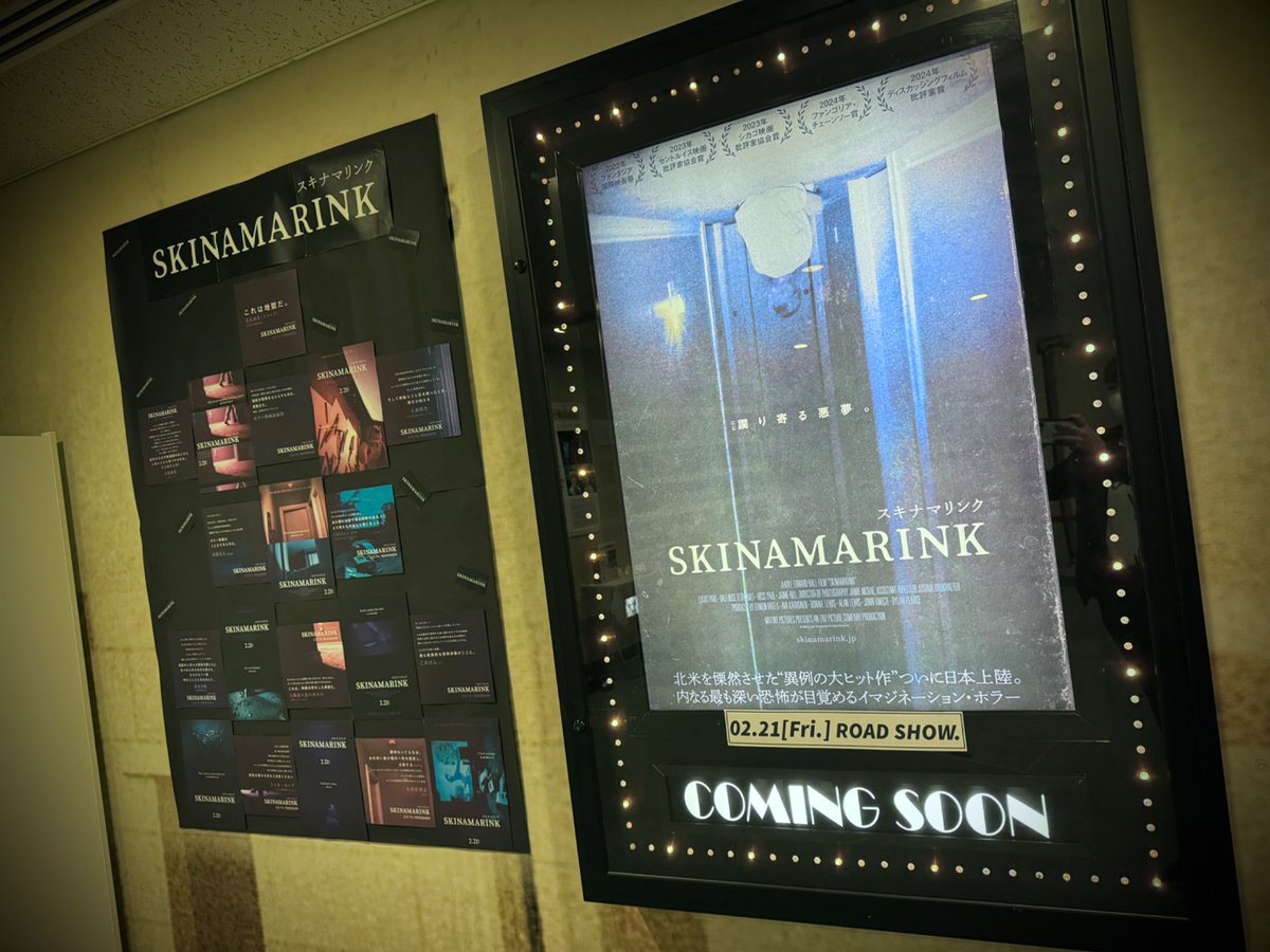 『SKINAMARINK／ #スキナマリンク』

🥶公開まであと5日🥶

先日開催されたオールナイト上映も
盛り上がって(震え上がって)いました。

公開をお楽しみに…😨

当劇場にはチラシもございます！

#池袋HUMAXシネマズ