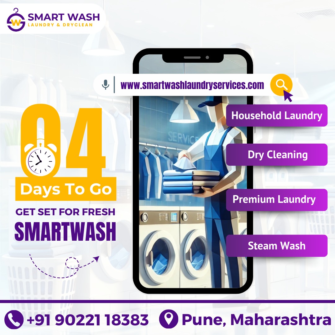 Smartwashpune's tweet photo. 🚀 Just *4 days to go* until we unveil something *extraordinary! Get ready to experience **effortless, hygienic, and top-notch* laundry solutions like never before. 🌟    
Stay tuned for the  revolution! ✨    
#countdownbegins #4daystogo #smartwash #laundryredefined #comingsoon https://t.co/ojy4iWV0Cu