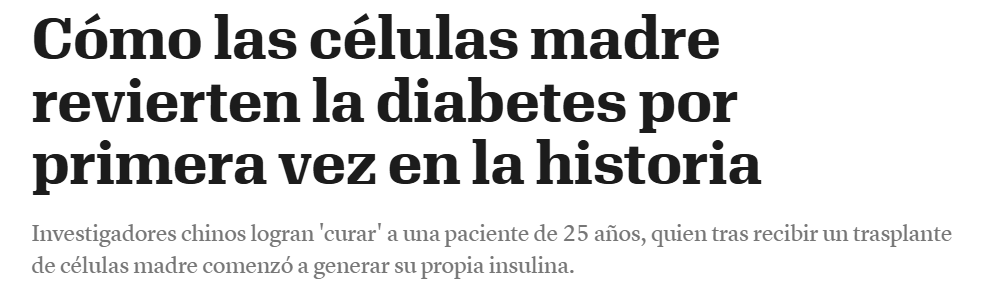 🇨🇳 Recordatorio de que China ha encontrado la cura de la diebetes tipo 1, con una técnica de transplante de células madre, y las grandes farmacéuticas occidentales no quieren adoptar la cura porque implicaría perder millones en venta de insulina.