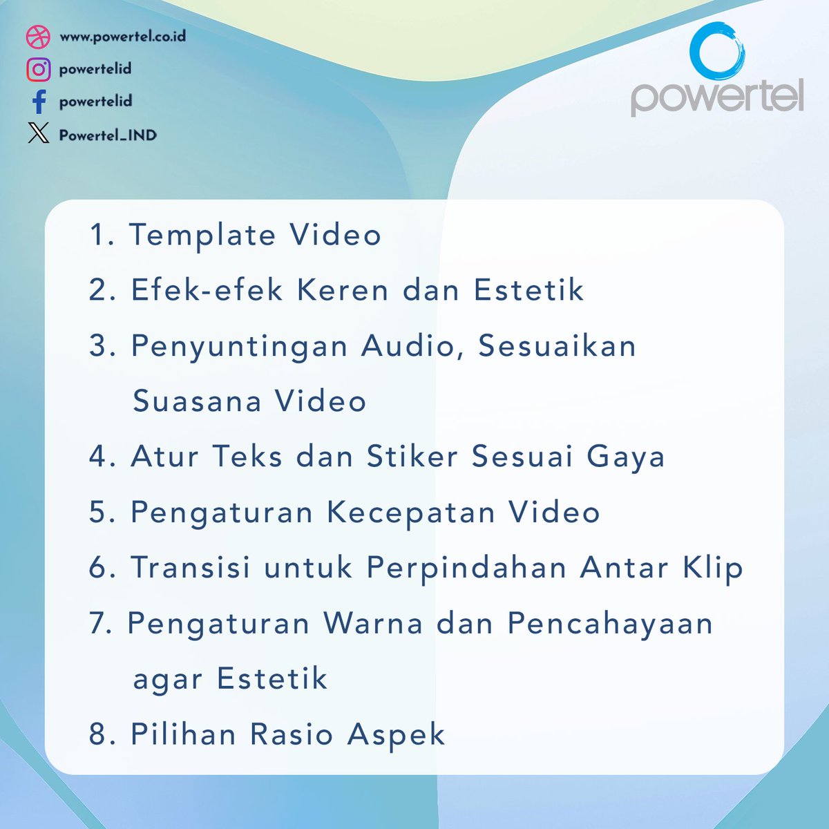 Powertel_IND's tweet image. 8 Fitur CapCut yang Bikin Kontenmu Makin Smooth dan Estetik

#CapCutEdit #FiturCapCut #EditVideoKece #KontenKreator #VideoAesthetic #CapCutTutorial #BikinKonten #VideoKeren #TrikEditing #KontenMenarik #TipsCapCut #PowertelId