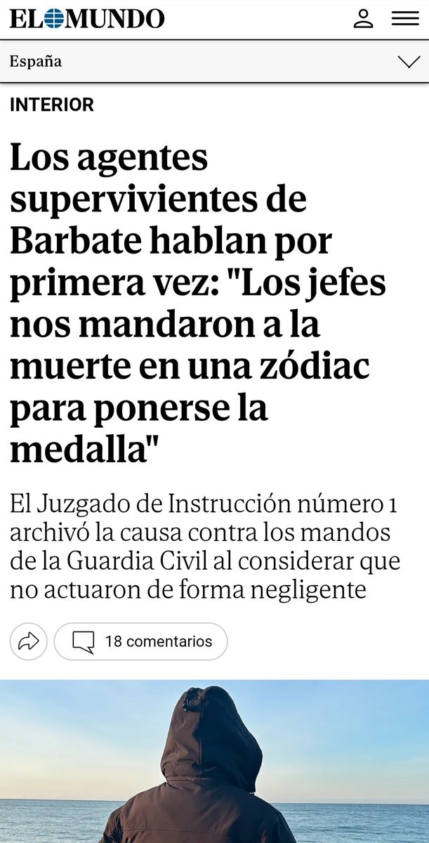 ERequiparacion's tweet photo. 📰 𝖤𝗅 𝖬𝗎𝗇𝖽𝗈
Los agentes supervivientes de Barbate hablan por primera vez:

"Los jefes nos mandaron a la muerte en una zódiac para ponerse la medalla" | España

Hoy domingo compañeros desde 𝗘𝗾𝘂𝗶𝗽𝗮𝗿𝗮𝗰𝗶𝗼𝗻𝗥𝗘𝗔𝗟🟩🟦 creemos conveniente dejaros este artículo de nuestros compañeros Guardias Civiles supervivientes que hablan por primera vez.

"𝐄𝐋 𝐇𝐎𝐍𝐎𝐑 𝐄𝐒 𝐌𝐈 𝐃𝐈𝐕𝐈𝐒𝐀"

𝖤𝗅 𝖬𝗎𝗇𝖽𝗈 @elmundoes
https://t.co/k7Ex0zEvbl