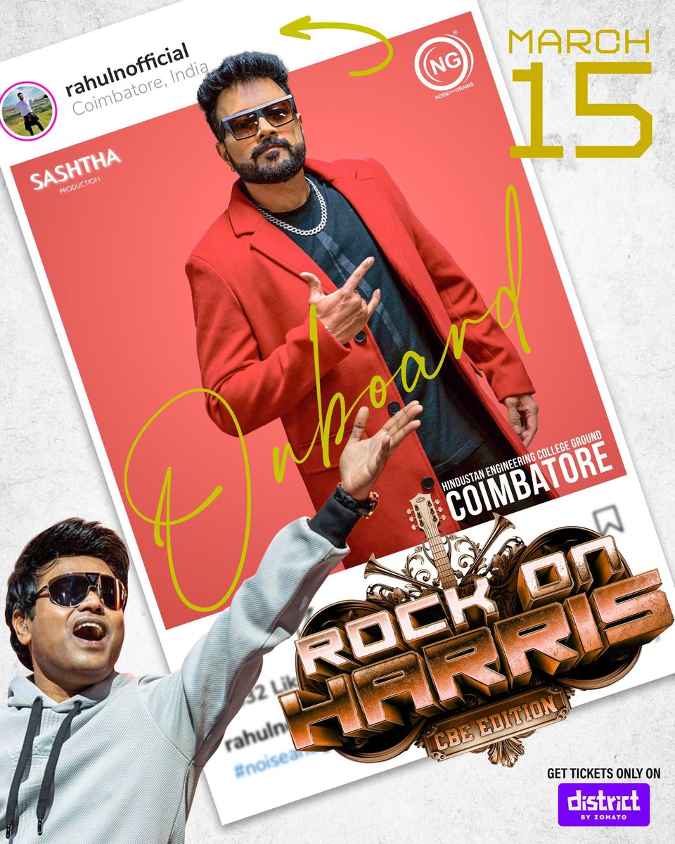 Actor Kayal Devaraj (@kayaldevaraj) on Twitter photo Brace Yourselves For An Audio-Visual Explosion💥❤️
<a href="/rahulnofficial/">Rahul Nambiar</a> Is All Set To Own The Stage With Harris Jayaraj🔥🤩
Tickets Are Exclusively Available On <a href="/districtupdates/">District 12 Tribute Updates</a>
𝗖𝗼𝗺𝗺𝗲𝗻𝘁 “𝗧𝗜𝗖𝗞𝗘𝗧” 𝗼𝗿 “𝗟𝗜𝗡𝗞” 𝘁𝗼 𝗴𝗲𝘁 𝘁𝗵𝗲 Brace Yourselves For An Audio-Visual Explosion💥❤️
<a href="/rahulnofficial/">Rahul Nambiar</a> Is All Set To Own The Stage With Harris Jayaraj🔥🤩
Tickets Are Exclusively Available On <a href="/districtupdates/">District 12 Tribute Updates</a>
𝗖𝗼𝗺𝗺𝗲𝗻𝘁 “𝗧𝗜𝗖𝗞𝗘𝗧” 𝗼𝗿 “𝗟𝗜𝗡𝗞” 𝘁𝗼 𝗴𝗲𝘁 𝘁𝗵𝗲