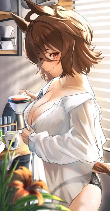 君も飲むかい?#ウマ娘 #ウマ娘プリティダービー#アグネスタキオン 