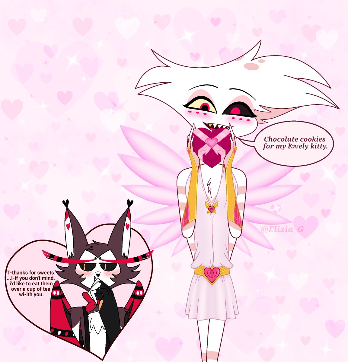 Happy past Valentine's day.
#HazbinHotel #AngelDust #huskerdust
Let's see could you unlock two others outfits before the end of this month-> x.com/Elizia_G/statu…