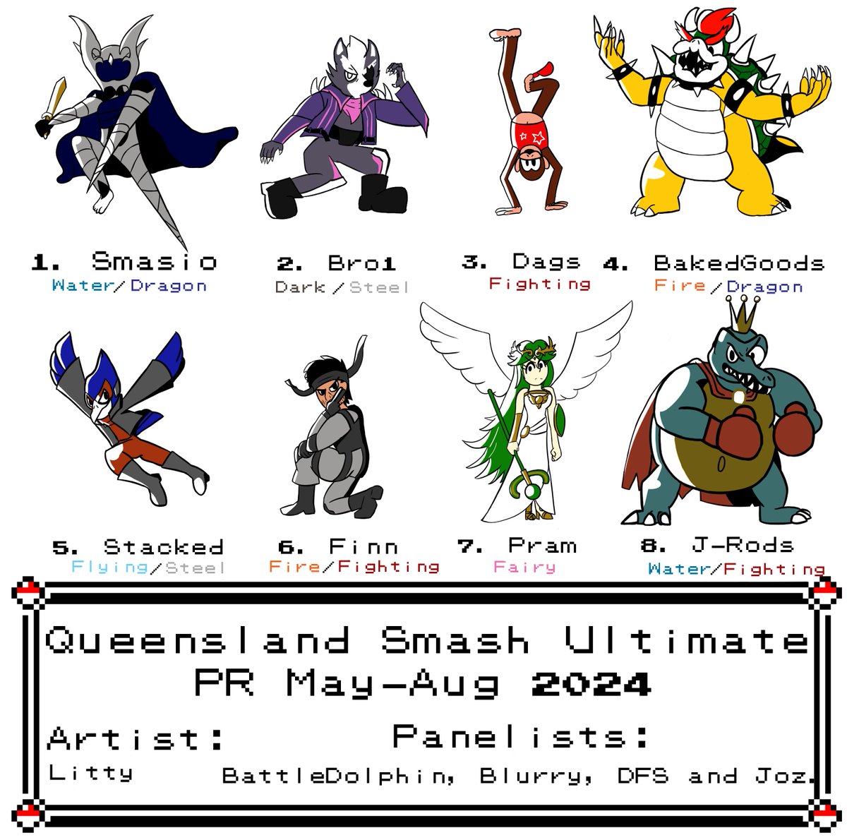 Congratulations to the players on the Queensland Ultimate Power Ranking for May - August 2024!

Amazing art by <a href="/LitwickJess/">Litty (COMMS CLOSED)</a> !