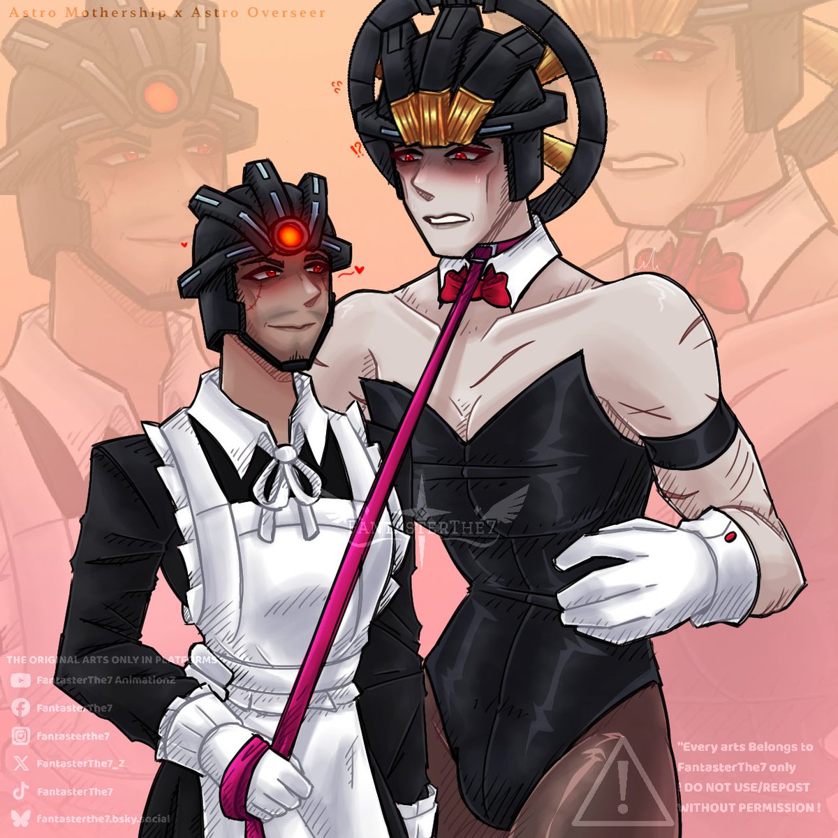 TheFantaster7z's tweet photo. Mothership Astro Toilet x Overseer Astro Toilet 🧡❤
Bunny suit(but no ears) &amp; Maid suit :3

#fantasterthe7 #SKIBIDITOILET #skibidi_toilet #SkibidiToiletfanart #astrotoilet #art #drawing #digitalart #fypシ https://t.co/jeNos1pBSk