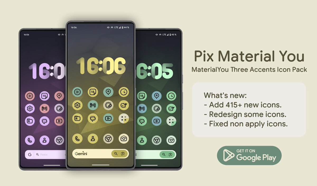 pashapuma1's tweet image. 💥 Update Pix Material You Icons is live.

- Add 415+ new icons.
- Redesign some icons.
- Fixed non apply icons.

Hurry, 50% discount until February 17.
#discounted #Sales #Icons

Google Play:
play.google.com/store/apps/det…