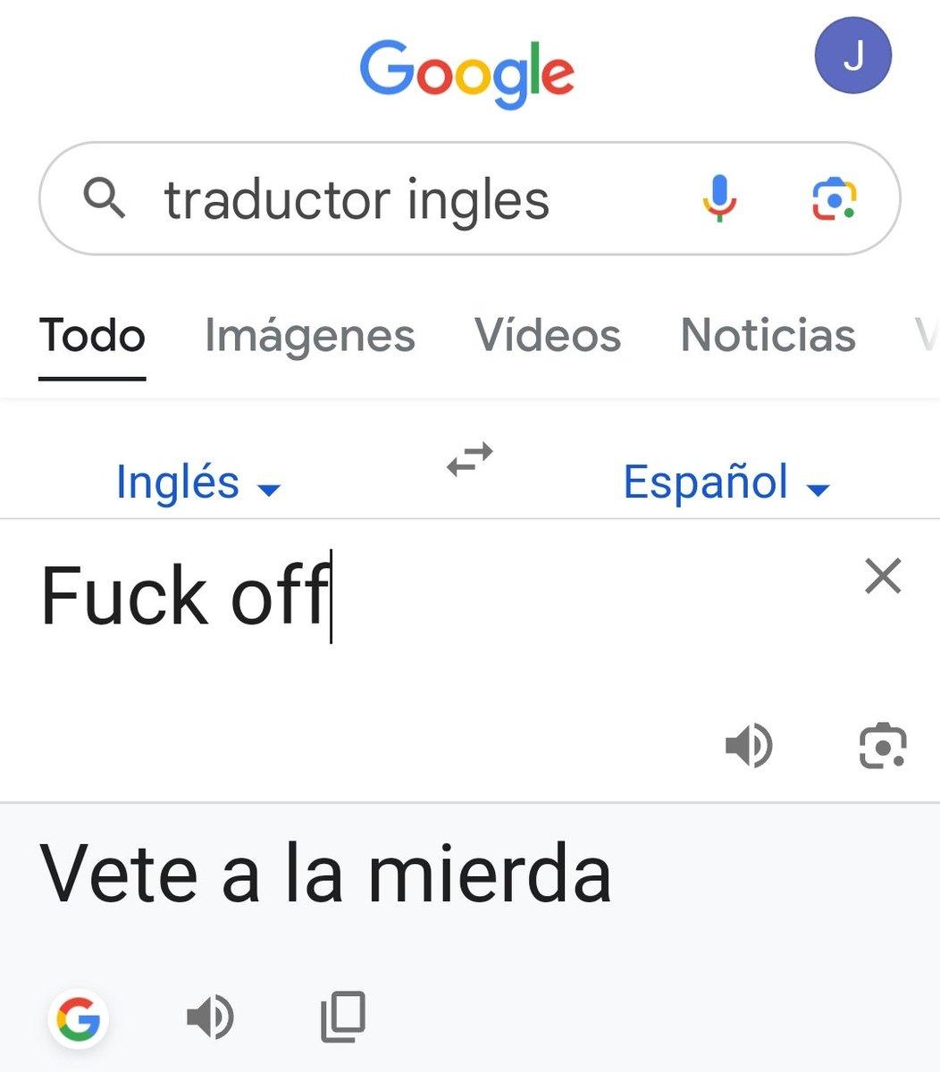 MERMA-CURSO DE IDIOMAS

1. Ir a la aplicación GOOGLE.
2. Donde vean este dibujito 🔍, escribir TRADUCTOR INGLÉS.
3.  Debajo de la palabra INGLÉS, escribir la expresión "Fuck off".
4. Tener los santos cøjønes de leer exactamente a qué expresión corresponde en ESPAÑOL.
5. 🤷🏻‍♂️