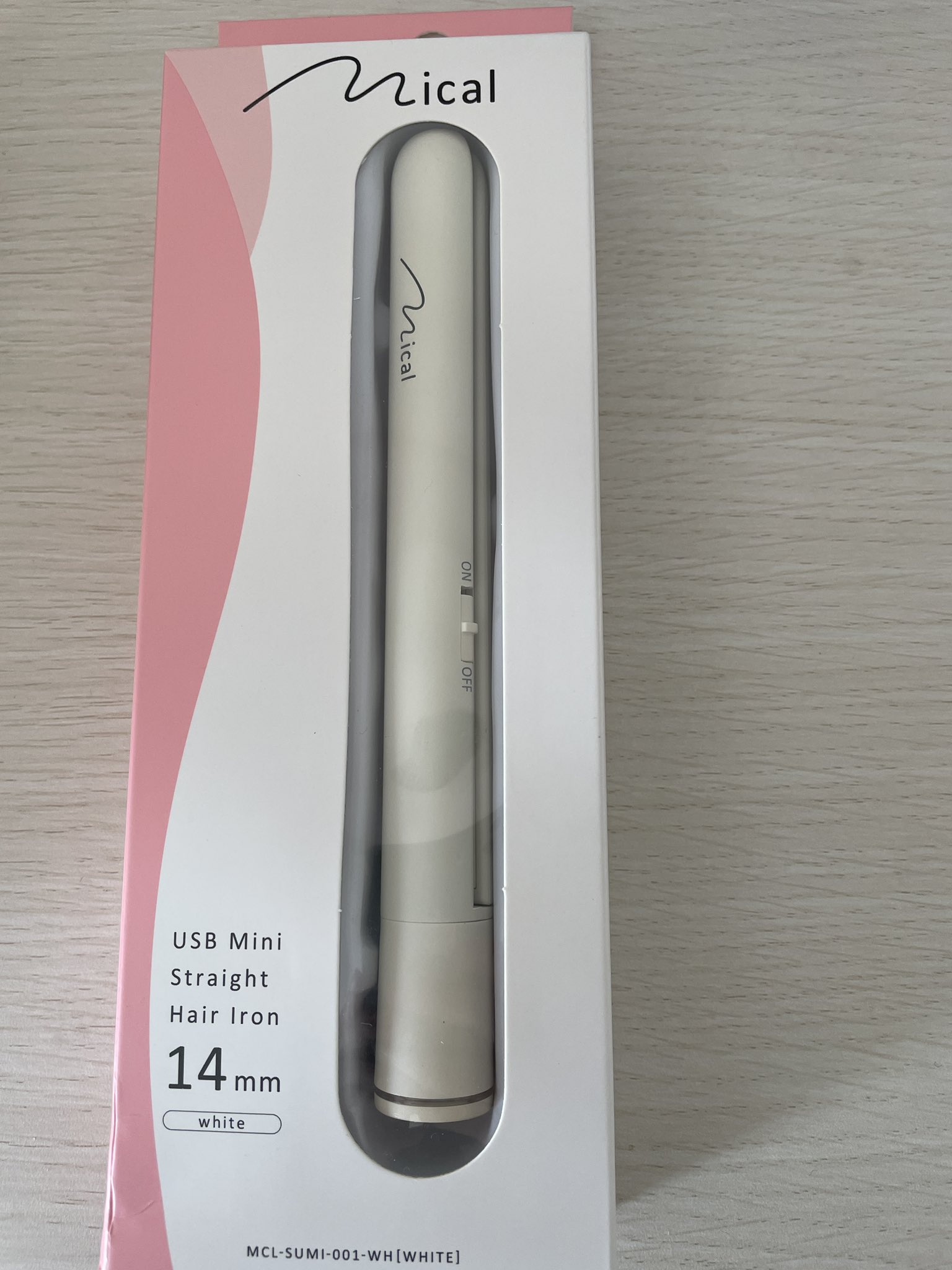 ミニヘアアイロン Mical USB 14mm ホワイト（にこ on X: 