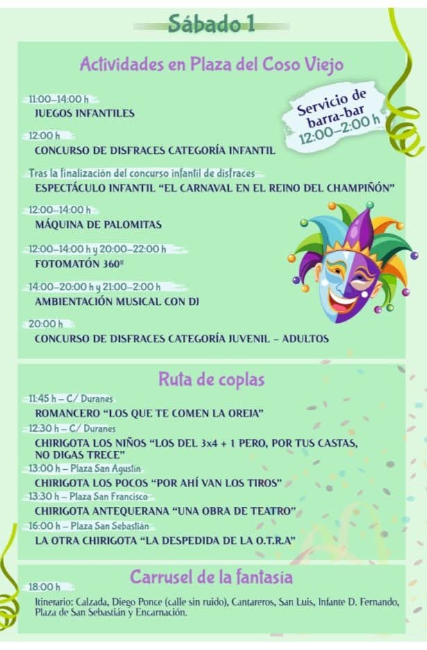 #CarnavalAtq25 | El cartel del Carnaval de #Antequera 2025, obra de Santi Mejías, se presenta junto a una novedosa programación de actividades que abarca del 21 de febrero al 1 de marzo

▶️ Santiago Mejías, profesor y artista, es el encargado este año de crear un colorido cartel