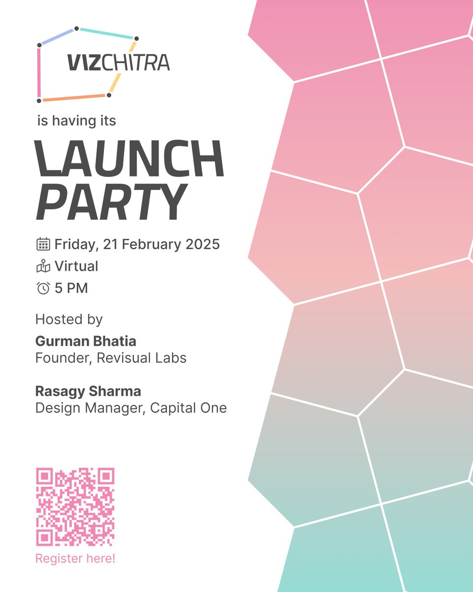 VizChitra (@vizchitra) on Twitter photo 🎉VizChitra Launch Party!🚀
Are you a data storyteller or aspiring to be one?
Join our first virtual hangout with <a href="/chartwaali/">Gurman Bhatia</a> & <a href="/rasagy/">Rasagy Sharma</a> to connect, create & chat about data, design & innovation!
Register here: hasgeek.com/VizChitra/laun…
We can't wait to see you there!✨📊🎨 🎉VizChitra Launch Party!🚀
Are you a data storyteller or aspiring to be one?
Join our first virtual hangout with <a href="/chartwaali/">Gurman Bhatia</a> & <a href="/rasagy/">Rasagy Sharma</a> to connect, create & chat about data, design & innovation!
Register here: hasgeek.com/VizChitra/laun…
We can't wait to see you there!✨📊🎨