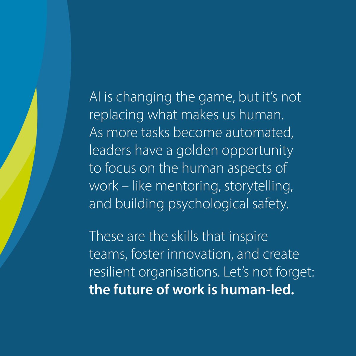 In this AI-driven age, the value of human skills cannot be overstated. 

🔗 Discover more by connecting with us:  lnkd.in/efTMgUMt  

🤖 #AI #HumanSkills #AIandPeople #FutureOfWork #LeadershipDevelopment #Innovation